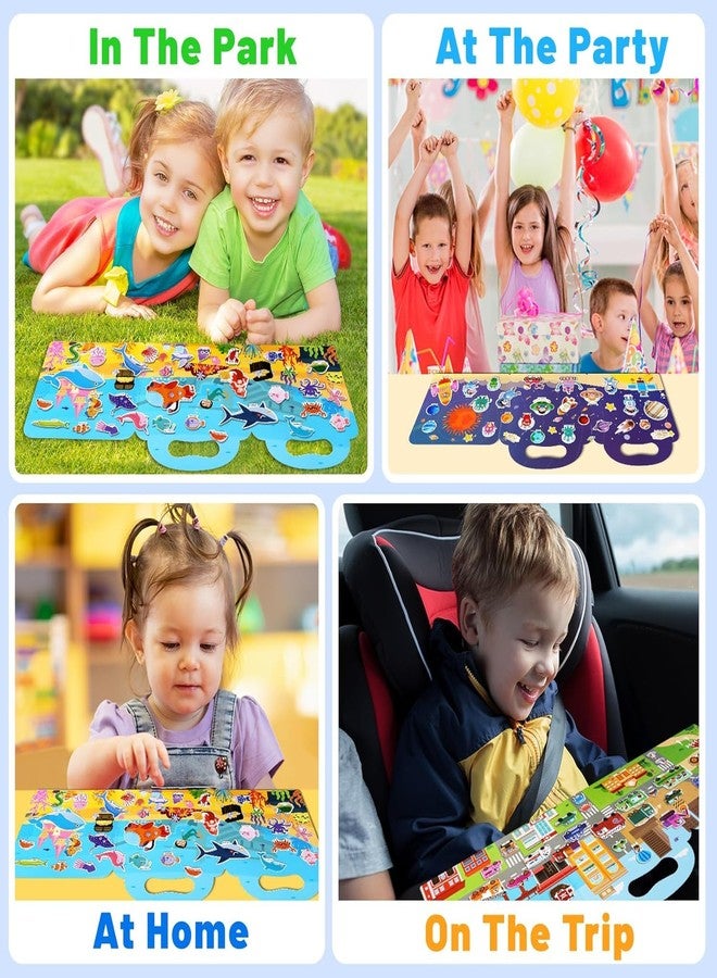 Slipps Reusable Sticker Books for Kids - Cute Waterproof Sticker for Toddler 2-6 Year Old Fun Travel Toys Learning Activities Girl Boy Gift Birthday Party Play Set (Vehicles+Ocean+Space) Pack of 3 - Image 5